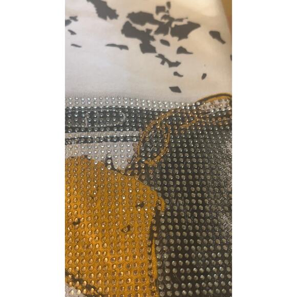 Les D.Signers Couture White Crewneck Sweatshirt Rhinestones Size: S - Excellent - Picture 15 of 15